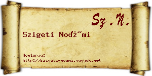 Szigeti Noémi névjegykártya